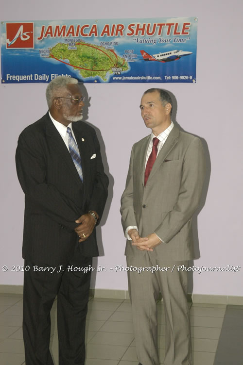 Jamaica Air Shuttle Launch @ MBJ Airports Limited, Wednesday, January 20, 2010, Sangster International Airport, Montego Bay, St. James, Jamaica W.I. - Photographs by Net2Market.com - Barry J. Hough Sr, Photographer/Photojournalist - The Negril Travel Guide - Negril's and Jamaica's Number One Concert Photography Web Site with over 40,000 Jamaican Concert photographs Published -  Negril Travel Guide, Negril Jamaica WI - http://www.negriltravelguide.com - info@negriltravelguide.com...!