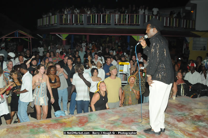 Leroy Sibbles and Gregory Isaacs at Bourbon Beach - Monday, February 11, 2008 - Bourbon Beach, Norman Manley Boulevard, Negril, Westmoreland, Jamaica W.I. - Photographs by Net2Market.com - Barry J. Hough Sr, Photographer - Negril Travel Guide, Negril Jamaica WI - http://www.negriltravelguide.com - info@negriltravelguide.com...!