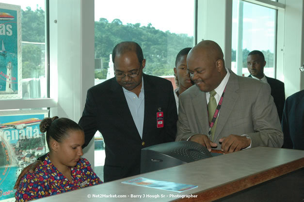 Minister of Tourism, Hon. Edmund Bartlett - Director of Tourism, Basil Smith, and Mayor of Montego Bay, Councillor Charles Sinclair Launch of Winter Tourism Season at Sangster International Airport, Saturday, December 15, 2007 - Sangster International Airport - MBJ Airports Limited, Montego Bay, Jamaica W.I. - Photographs by Net2Market.com - Barry J. Hough Sr, Photographer - Negril Travel Guide, Negril Jamaica WI - http://www.negriltravelguide.com - info@negriltravelguide.com...!