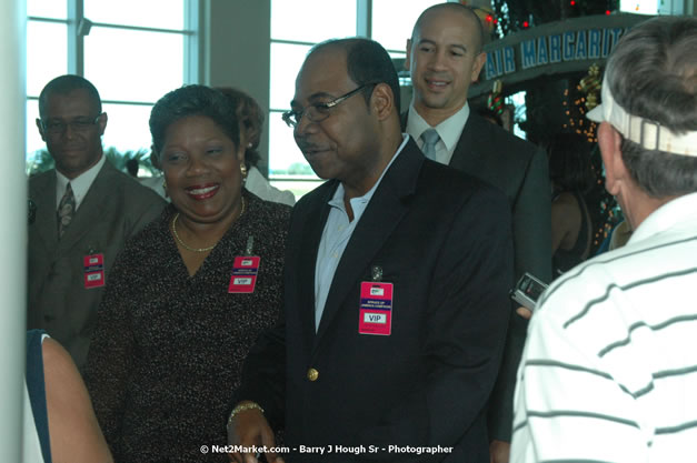 Minister of Tourism, Hon. Edmund Bartlett - Director of Tourism, Basil Smith, and Mayor of Montego Bay, Councillor Charles Sinclair Launch of Winter Tourism Season at Sangster International Airport, Saturday, December 15, 2007 - Sangster International Airport - MBJ Airports Limited, Montego Bay, Jamaica W.I. - Photographs by Net2Market.com - Barry J. Hough Sr, Photographer - Negril Travel Guide, Negril Jamaica WI - http://www.negriltravelguide.com - info@negriltravelguide.com...!