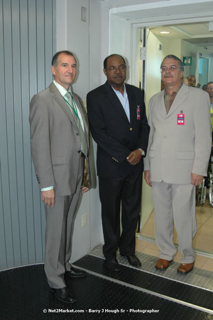 Minister of Tourism, Hon. Edmund Bartlett - Director of Tourism, Basil Smith, and Mayor of Montego Bay, Councillor Charles Sinclair Launch of Winter Tourism Season at Sangster International Airport, Saturday, December 15, 2007 - Sangster International Airport - MBJ Airports Limited, Montego Bay, Jamaica W.I. - Photographs by Net2Market.com - Barry J. Hough Sr, Photographer - Negril Travel Guide, Negril Jamaica WI - http://www.negriltravelguide.com - info@negriltravelguide.com...!