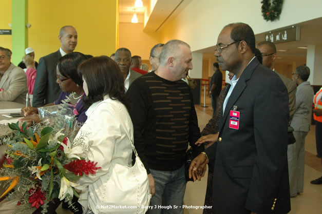 Minister of Tourism, Hon. Edmund Bartlett - Director of Tourism, Basil Smith, and Mayor of Montego Bay, Councillor Charles Sinclair Launch of Winter Tourism Season at Sangster International Airport, Saturday, December 15, 2007 - Sangster International Airport - MBJ Airports Limited, Montego Bay, Jamaica W.I. - Photographs by Net2Market.com - Barry J. Hough Sr, Photographer - Negril Travel Guide, Negril Jamaica WI - http://www.negriltravelguide.com - info@negriltravelguide.com...!