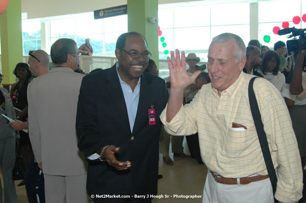 Minister of Tourism, Hon. Edmund Bartlett - Director of Tourism, Basil Smith, and Mayor of Montego Bay, Councillor Charles Sinclair Launch of Winter Tourism Season at Sangster International Airport, Saturday, December 15, 2007 - Sangster International Airport - MBJ Airports Limited, Montego Bay, Jamaica W.I. - Photographs by Net2Market.com - Barry J. Hough Sr, Photographer - Negril Travel Guide, Negril Jamaica WI - http://www.negriltravelguide.com - info@negriltravelguide.com...!