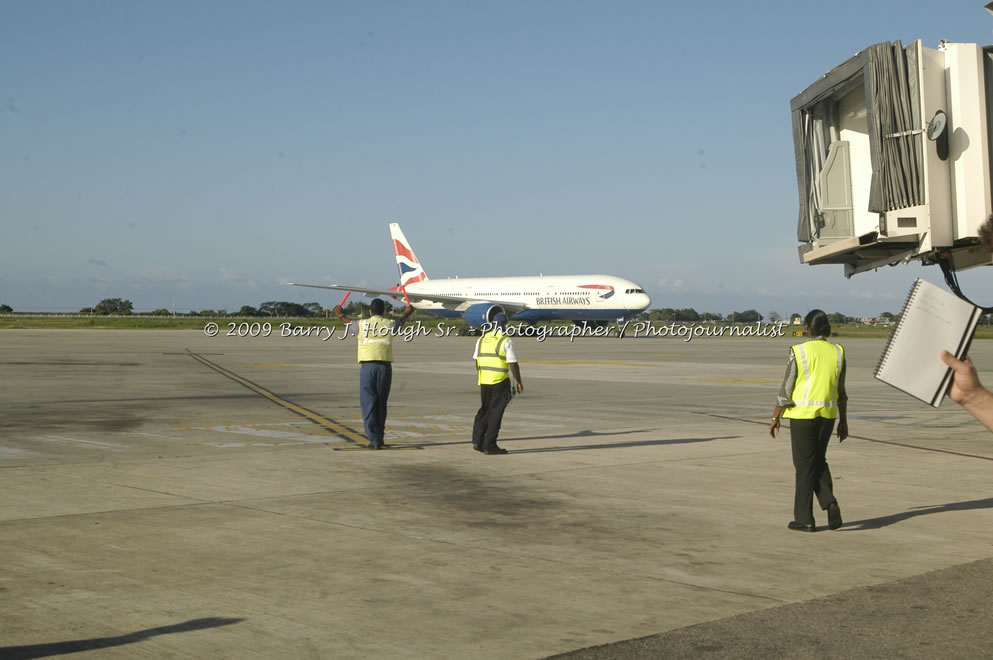  British Airways Inaugurates New Scheduled Service from London Gatwick Airport to Sangster International Airport, Montego Bay, Jamaica, Thursday, October 29, 2009 - Photographs by Barry J. Hough Sr. Photojournalist/Photograper - Photographs taken with a Nikon D70, D100, or D300 - Negril Travel Guide, Negril Jamaica WI - http://www.negriltravelguide.com - info@negriltravelguide.com...!