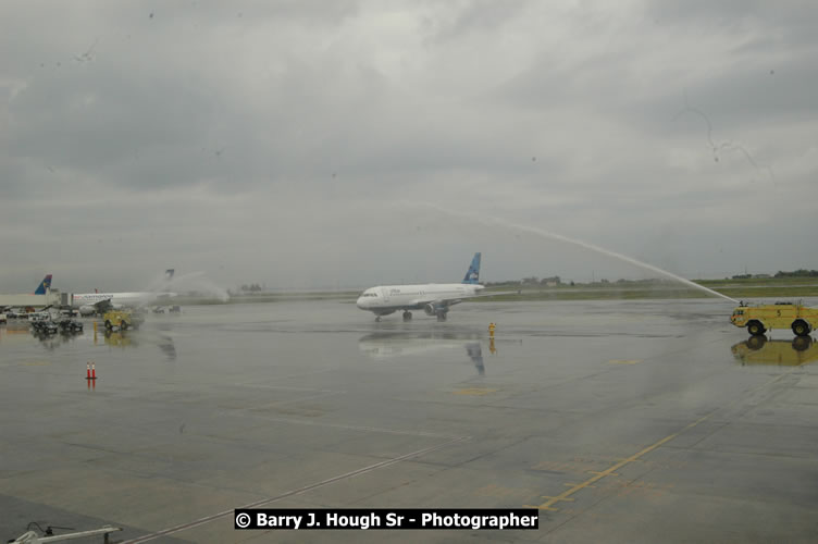 JetBue Airways' Inaugural Air Service between Sangster International Airport, Montego Bay and John F. Kennedy Airport, New York at MBJ Airports Sangster International Airport, Montego Bay, St. James, Jamaica - Thursday, May 21, 2009 - Photographs by Net2Market.com - Barry J. Hough Sr, Photographer/Photojournalist - Negril Travel Guide, Negril Jamaica WI - http://www.negriltravelguide.com - info@negriltravelguide.com...!