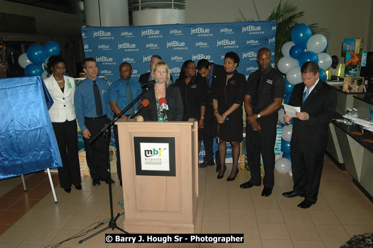 JetBue Airways' Inaugural Air Service between Sangster International Airport, Montego Bay and John F. Kennedy Airport, New York at MBJ Airports Sangster International Airport, Montego Bay, St. James, Jamaica - Thursday, May 21, 2009 - Photographs by Net2Market.com - Barry J. Hough Sr, Photographer/Photojournalist - Negril Travel Guide, Negril Jamaica WI - http://www.negriltravelguide.com - info@negriltravelguide.com...!