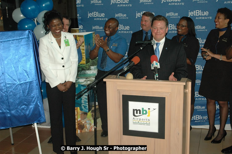 JetBue Airways' Inaugural Air Service between Sangster International Airport, Montego Bay and John F. Kennedy Airport, New York at MBJ Airports Sangster International Airport, Montego Bay, St. James, Jamaica - Thursday, May 21, 2009 - Photographs by Net2Market.com - Barry J. Hough Sr, Photographer/Photojournalist - Negril Travel Guide, Negril Jamaica WI - http://www.negriltravelguide.com - info@negriltravelguide.com...!