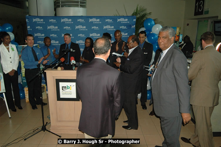 JetBue Airways' Inaugural Air Service between Sangster International Airport, Montego Bay and John F. Kennedy Airport, New York at MBJ Airports Sangster International Airport, Montego Bay, St. James, Jamaica - Thursday, May 21, 2009 - Photographs by Net2Market.com - Barry J. Hough Sr, Photographer/Photojournalist - Negril Travel Guide, Negril Jamaica WI - http://www.negriltravelguide.com - info@negriltravelguide.com...!