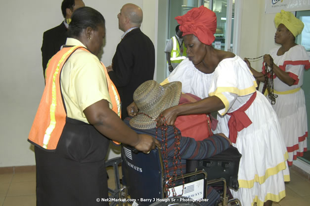 MBJ Airports Limited Welcomes WestJet Airlines - Inaugural Scheduled Service From Toronto Pearsons International Airport - Monday, December 10, 2007 - Sangster International Airport - MBJ Airports Limited, Montego Bay, Jamaica W.I. - Photographs by Net2Market.com - Barry J. Hough Sr, Photographer - Negril Travel Guide, Negril Jamaica WI - http://www.negriltravelguide.com - info@negriltravelguide.com...!