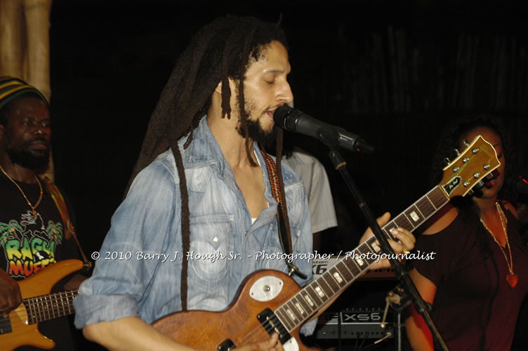 Julian Marley - Grammy Nominee & Son of the Legend Bob Marley - Live in Concert - Also featuring Ras Noble, Power Drill, Iron Head, & Robin Banks - Backing Band Roots Warrior, plus DJ Gemini @ One Love Reggae Concerts Series 09/10 @ Negril Escape Resort & Spa, February 2, 2010, One Love Drive, West End, Negril, Westmoreland, Jamaica W.I. - Photographs by Net2Market.com - Barry J. Hough Sr, Photographer/Photojournalist - The Negril Travel Guide - Negril's and Jamaica's Number One Concert Photography Web Site with over 40,000 Jamaican Concert photographs Published -  Negril Travel Guide, Negril Jamaica WI - http://www.negriltravelguide.com - info@negriltravelguide.com...!