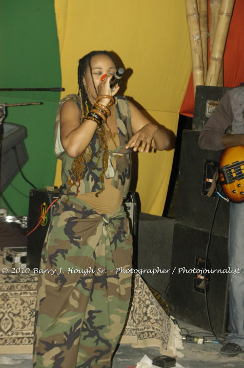 Queen Ifrica - Live In Concert - One Love Reggae Concert Series 09/10 @ Negril Escape Resort and Spa, January 5, 2010, One Love Drive, West End, Negril, Westmoreland, Jamaica W.I. - Photographs by Net2Market.com - Barry J. Hough Sr, Photographer/Photojournalist - Negril Travel Guide, Negril Jamaica WI - http://www.negriltravelguide.com - info@negriltravelguide.com...!