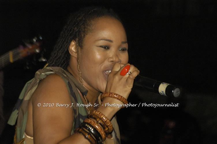 Queen Ifrica - Live In Concert - One Love Reggae Concert Series 09/10 @ Negril Escape Resort and Spa, January 5, 2010, One Love Drive, West End, Negril, Westmoreland, Jamaica W.I. - Photographs by Net2Market.com - Barry J. Hough Sr, Photographer/Photojournalist - Negril Travel Guide, Negril Jamaica WI - http://www.negriltravelguide.com - info@negriltravelguide.com...!