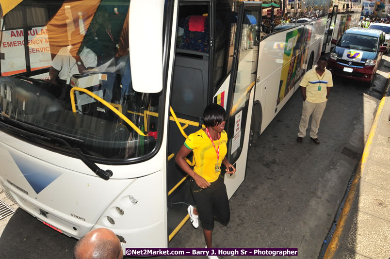 The City of Montego Bay Welcomes Our 2008 Olympians - Western Motorcade - Civic Ceremony - A Salute To Our Beijing Heros - Sam Sharpe Square, Montego Bay, Jamaica - Tuesday, October 7, 2008 - Photographs by Net2Market.com - Barry J. Hough Sr. Photojournalist/Photograper - Photographs taken with a Nikon D300 - Negril Travel Guide, Negril Jamaica WI - http://www.negriltravelguide.com - info@negriltravelguide.com...!