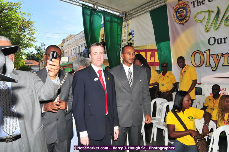 The City of Montego Bay Welcomes Our 2008 Olympians - Western Motorcade - Civic Ceremony - A Salute To Our Beijing Heros - Sam Sharpe Square, Montego Bay, Jamaica - Tuesday, October 7, 2008 - Photographs by Net2Market.com - Barry J. Hough Sr. Photojournalist/Photograper - Photographs taken with a Nikon D300 - Negril Travel Guide, Negril Jamaica WI - http://www.negriltravelguide.com - info@negriltravelguide.com...!