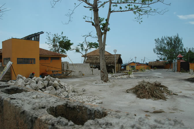 World Famous Rick's Cafe - Negril's West End Cliffs - Rebuilding After Ivan - Negril Travel Guide, Negril Jamaica WI - http://www.negriltravelguide.com - info@negriltravelguide.com...!